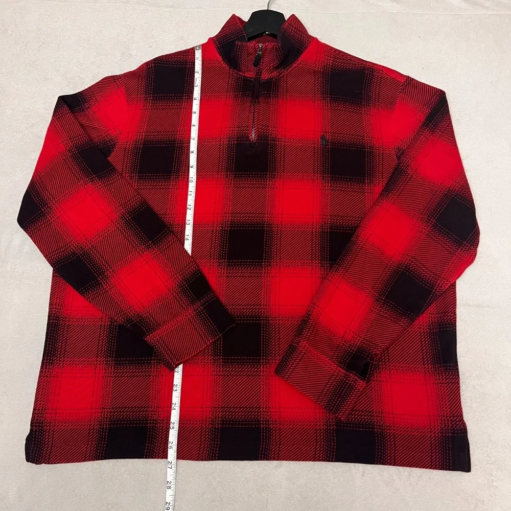 Polo Ralph Lauren Buffalo Check Estate Rib Pullover for Men's Long Sleeve Size L